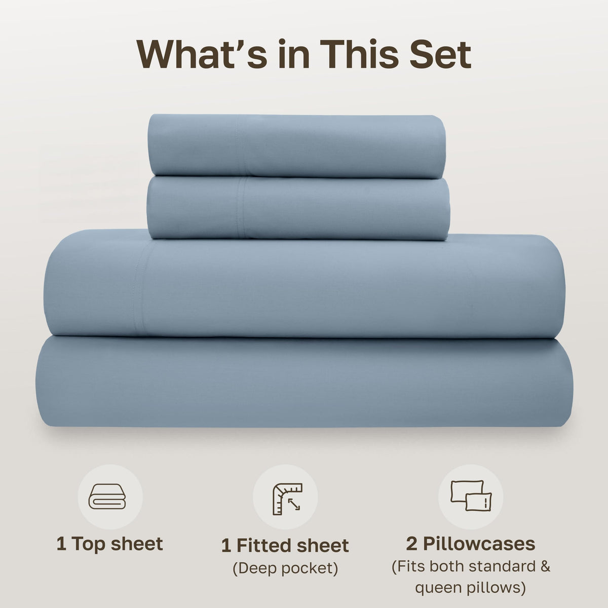 California Design Den blue hydrangea queen pillowcase-2 with envelope closure for bedmaking