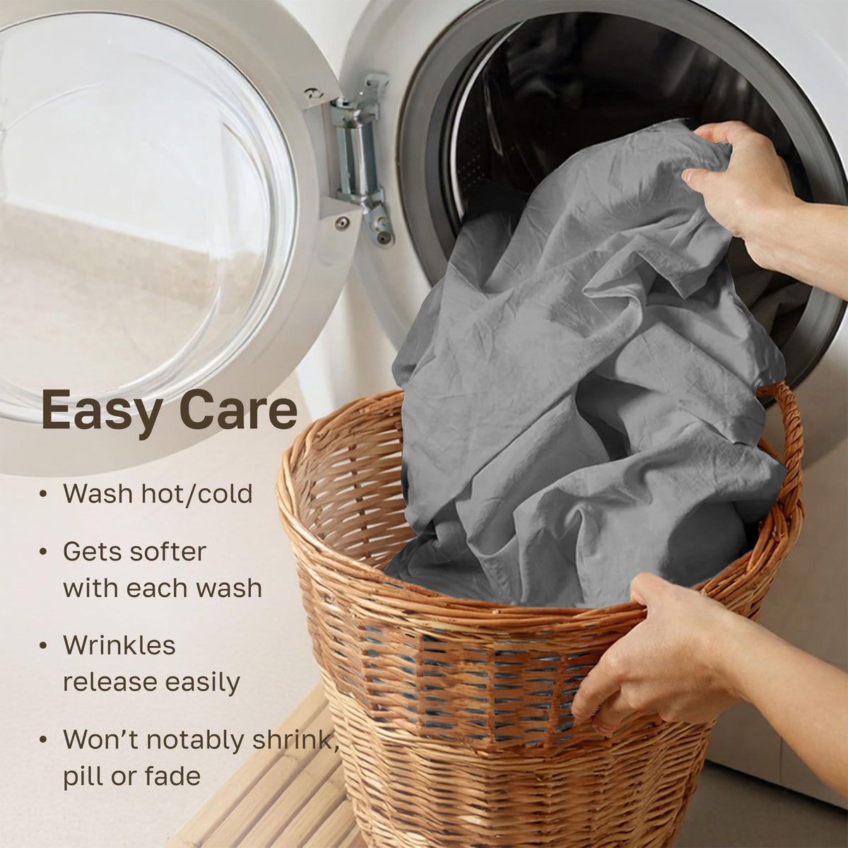 California Design Den breathable cotton close-up emphasizes comfort year-round