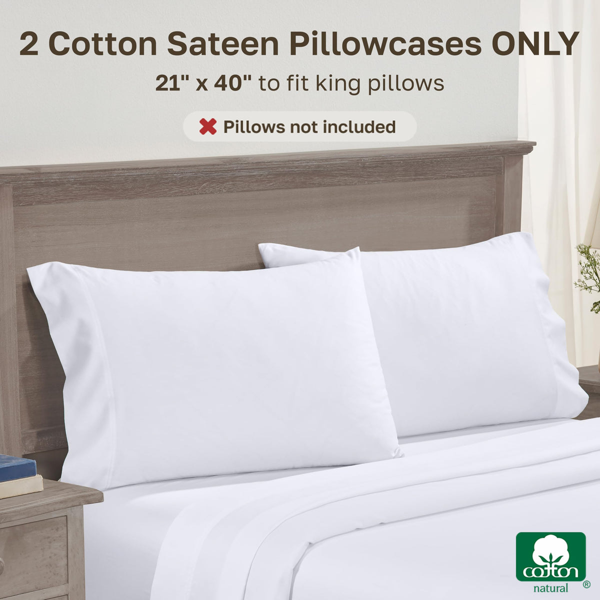 California Design Den breathable cotton sateen pillowcase showing smooth texture