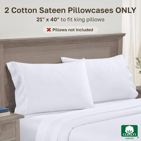 California Design Den breathable cotton sateen pillowcase showing smooth texture