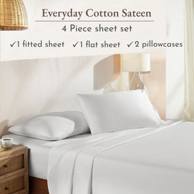 California Design Den breathable fitted sheet edge showing deep-pocket fit.