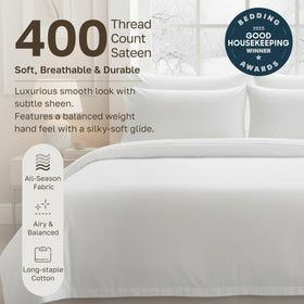 California Design Den cotton sateen fabric adds sheen and minimal wrinkles for an elegant bed.