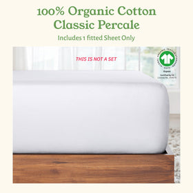 California Design Den crisp matte percale weave delivers breathable, structured sleep surface.