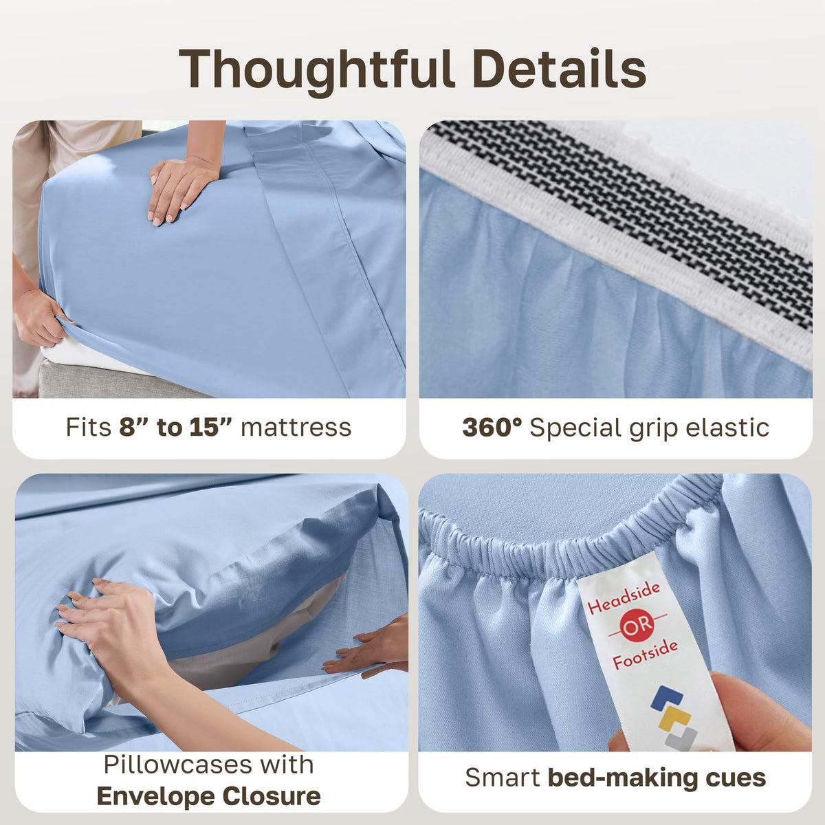 California Design Den crisp matte finish adds a timeless hotel-like look to any bed.