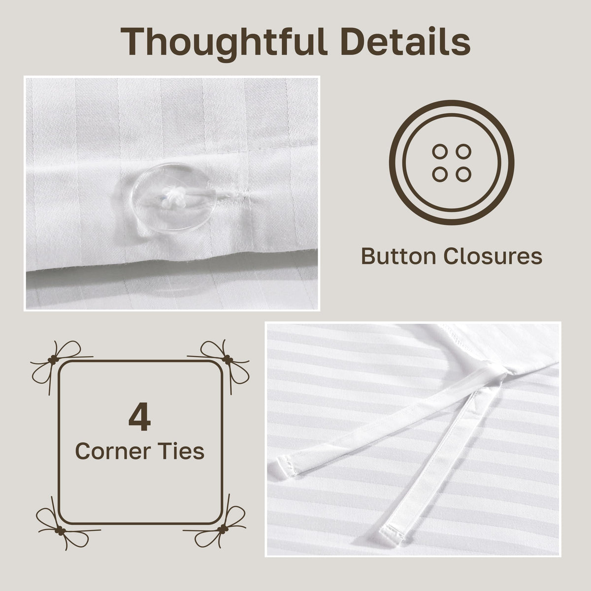 California Design Den striped white duvet cover creates a crisp, coordinated look with existing sheets.