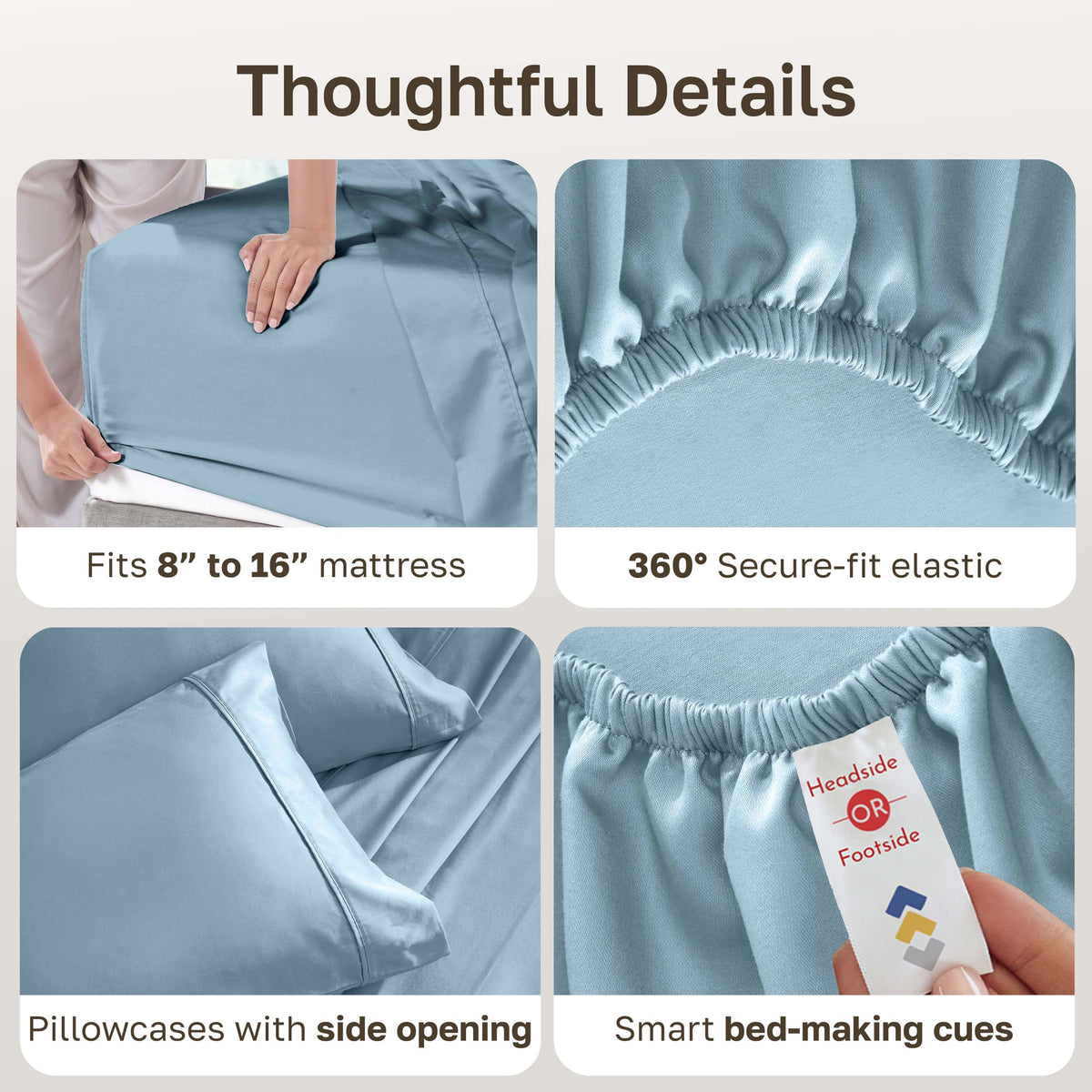 California Design Den deep-pocket elastic close-up for secure mattress fit