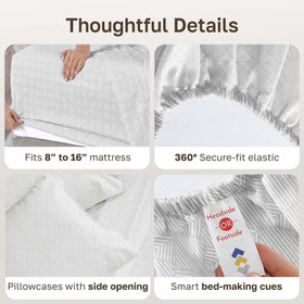 California Design Den deep-pocket fitted sheet for secure fit on 8–16 inch mattresses