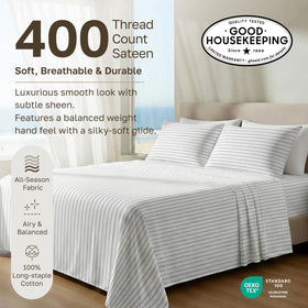 California Design Den deep-pocket fitted sheet (8-16 in) securing a tall mattress