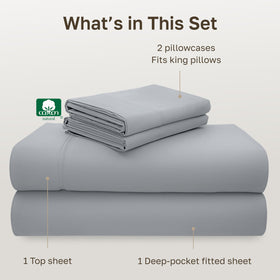 California Design Den king pillowcases in light grey pair for a coordinated look.