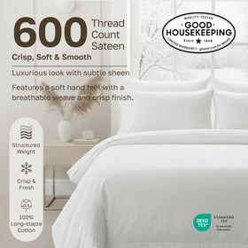California Design Den twin pillowcase with open-end design for easy pillow insertion