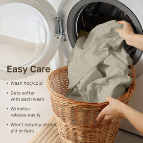 Durable, breathable 100% cotton sheet ensure year-round comfort.