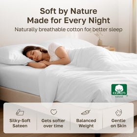 California Design Den quick bed-making with top and bottom tags on twin sheet