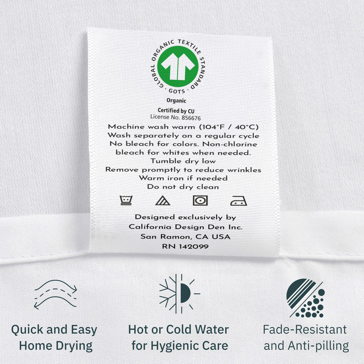 California Design Den easy-care weave resists piling and shrinking after washing.