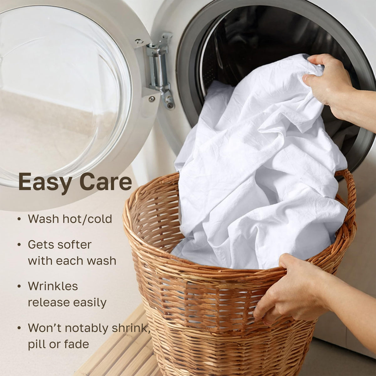 California Design Den full white fitted sheet with eco-friendly packaging