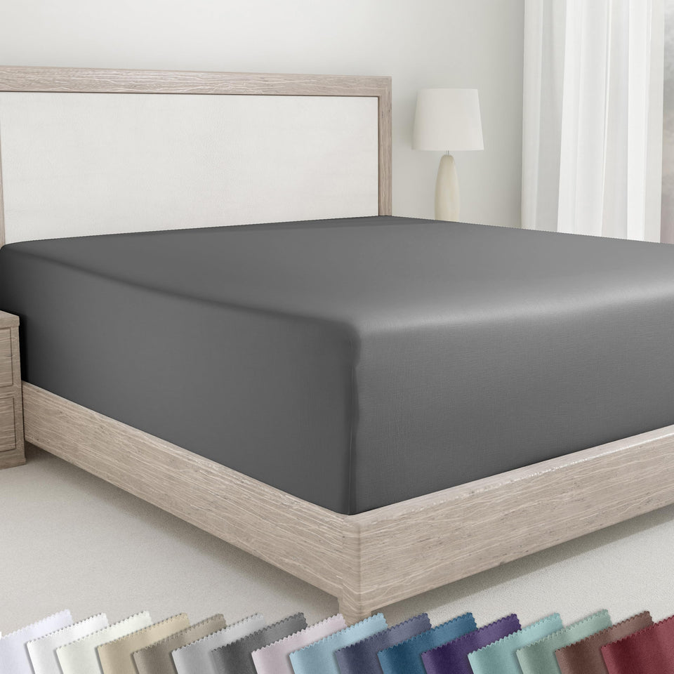 California Design Den queen fitted sheet with deep pocket for a secure fit on tall mattresses