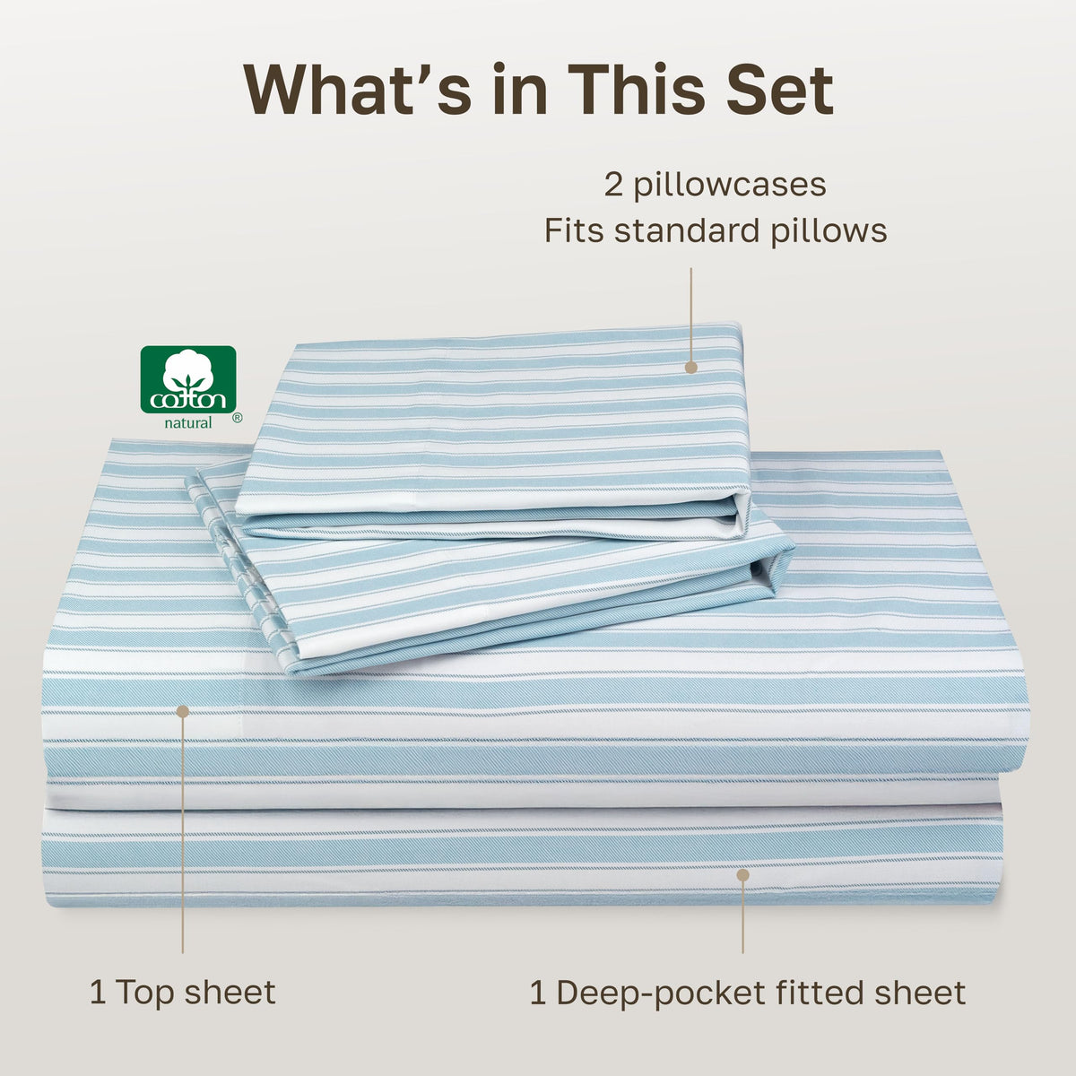 California Design Den flat sheet with generous queen size for easy tucking