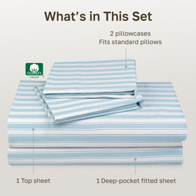 California Design Den flat sheet with generous queen size for easy tucking