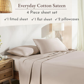 California Design Den 4-piece full sheet set in beige