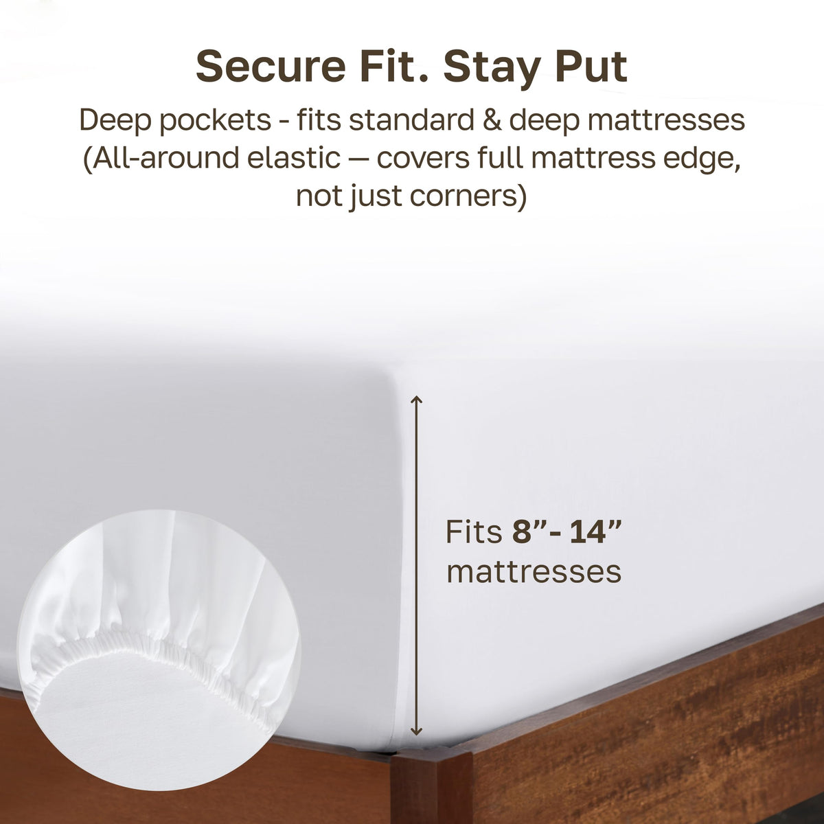 California Design Den king sheet features head and foot indicators for easy bed-making