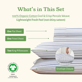 Two king pillowcases with envelope closure from California Design Den sheet set