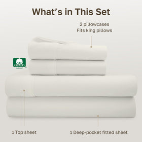 Open-end ivory pillowcases from California Design Den king set.