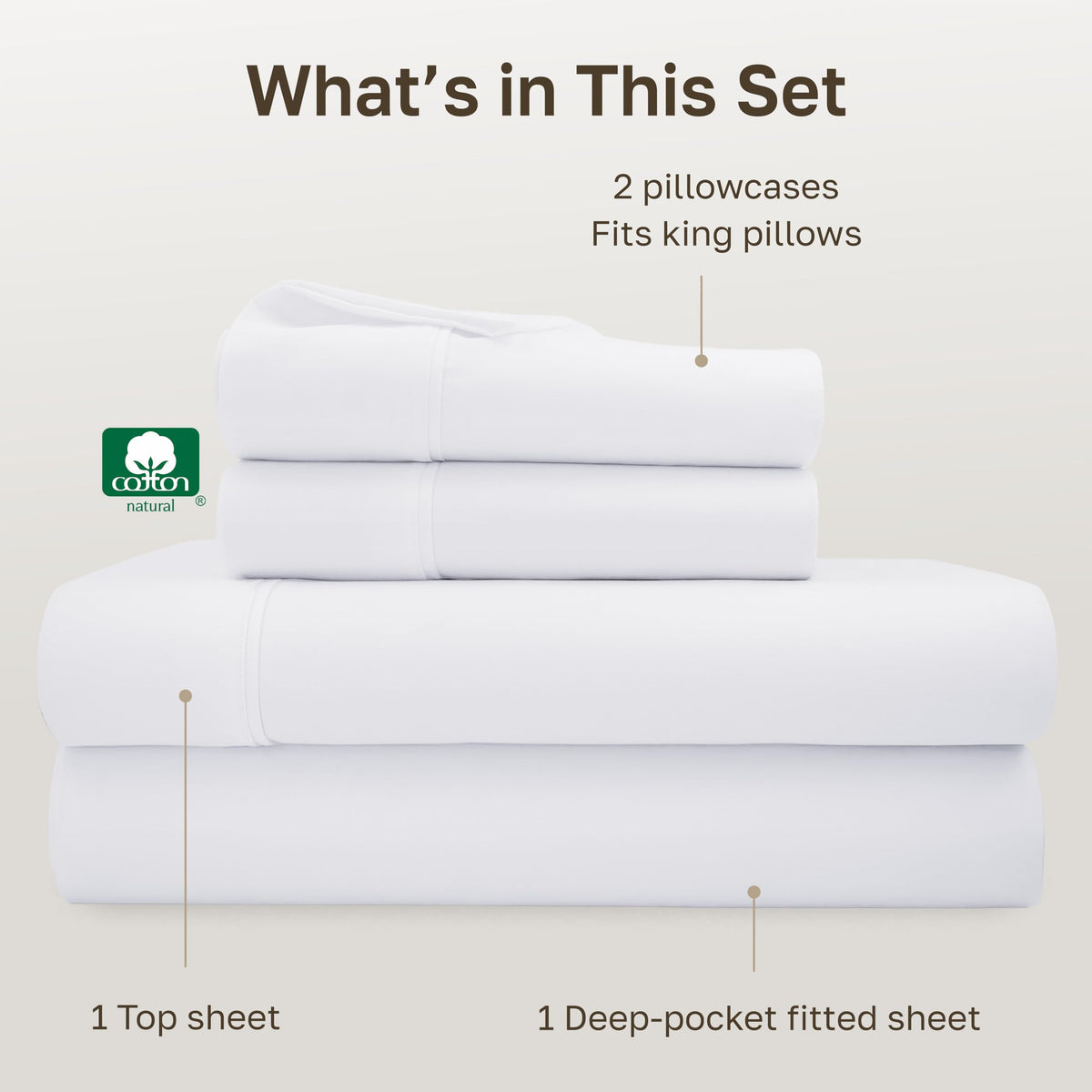 California Design Den king pillowcases with open-end design for secure pillow fit.