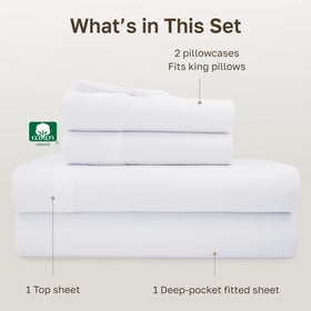 California Design Den king pillowcases with open-end design for secure pillow fit.