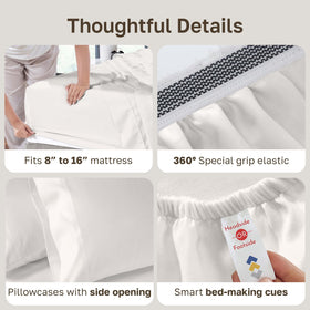 California Design Den king sateen close-up in true ivory shows soft weave.