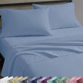 California Design Den king-size blue hydrangea cotton sheets for breathable all-season comfort.