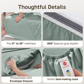 California Design Den sage green set provides a classic, fresh bedroom look.