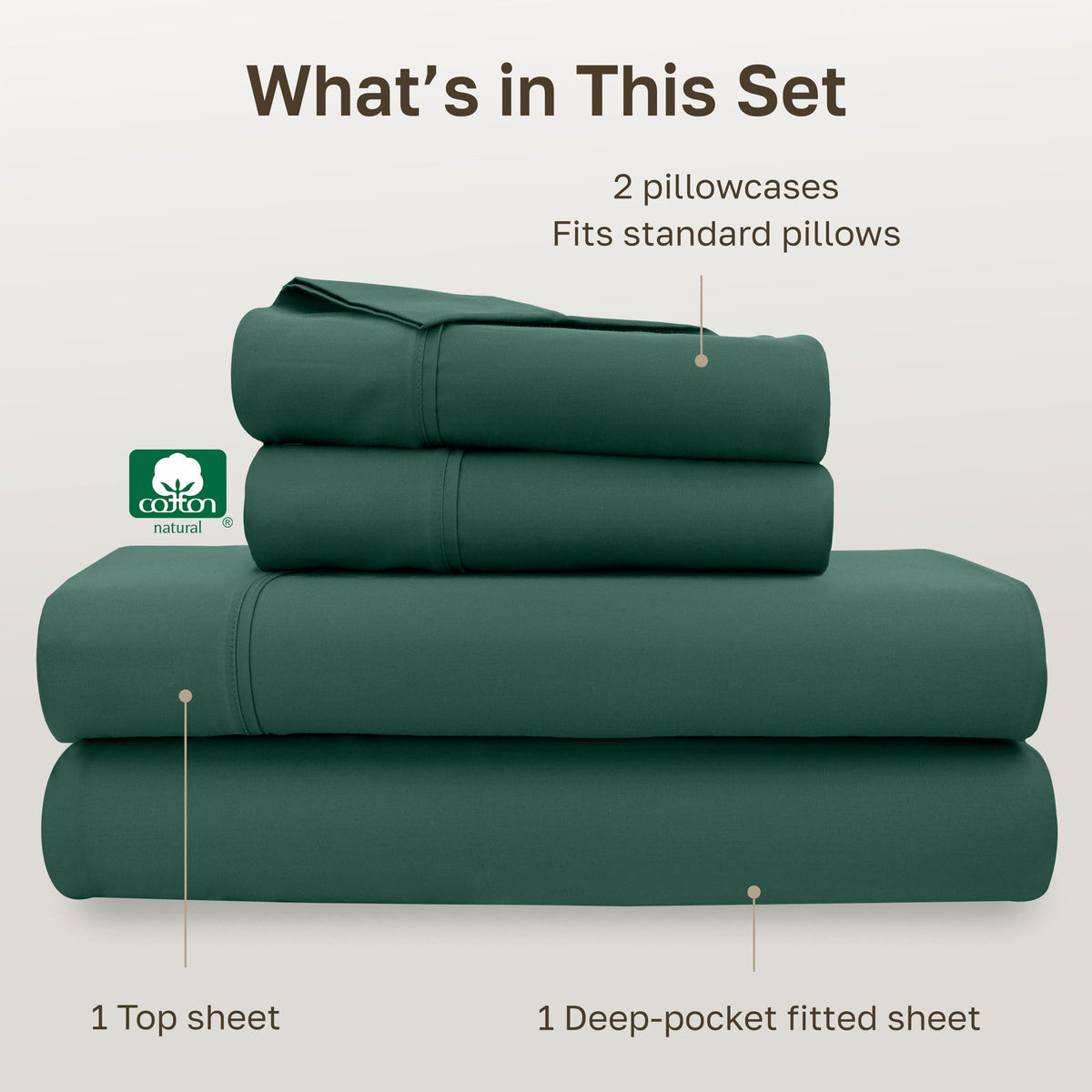 California Design Den long-staple cotton highlighting premium quality and breathability.