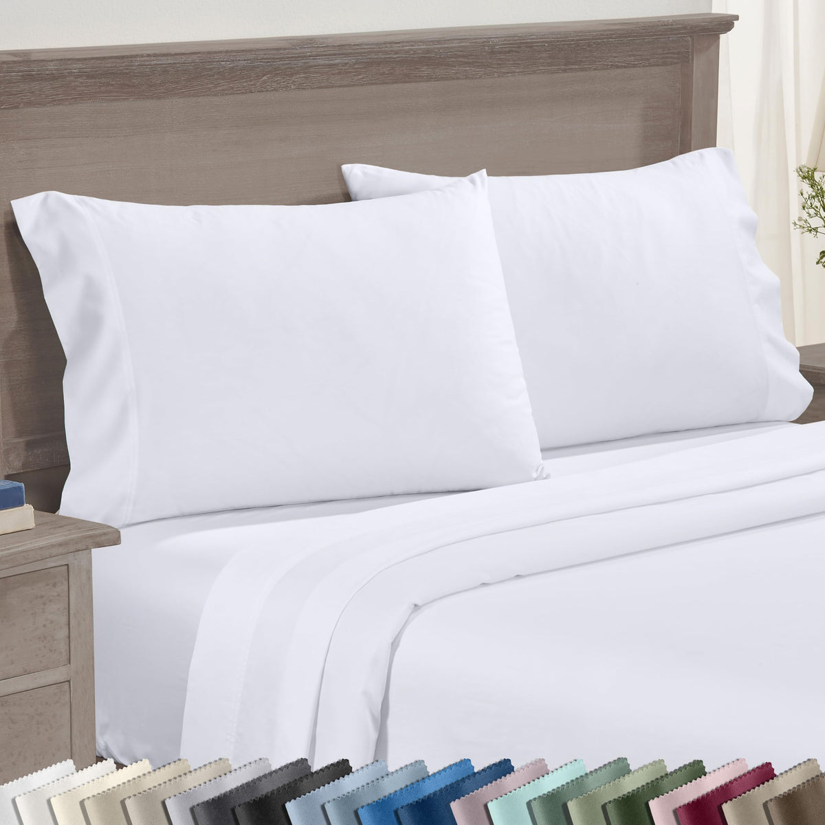 California Design Den luxuriously soft king pillowcase set with open-end design for easy slipping on