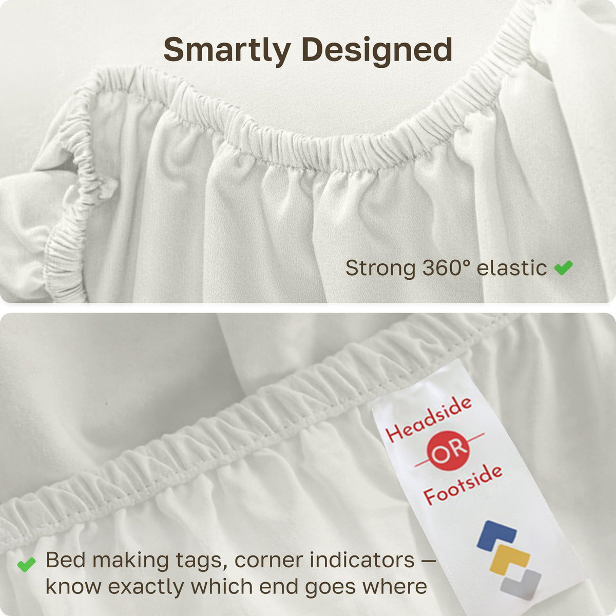 California Design Den care close-up showcases machine-washable fabric and wrinkle reduction.