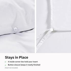 California Design Den duvet cover image demonstrates machine washable convenience.