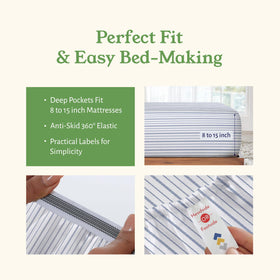 Organic cotton percale texture feels breathable and lightweight in California Design Den sheets