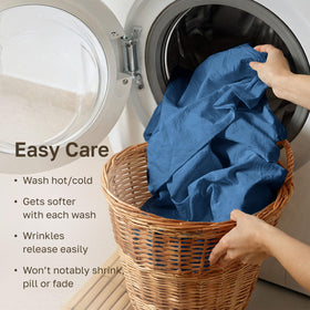 California Design Den Parisian Blue OEKO-TEX label assures safety for skin and sleep.