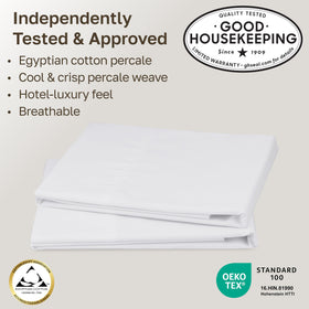 Close-up of percale texture on California Design Den pillowcase with matte finish