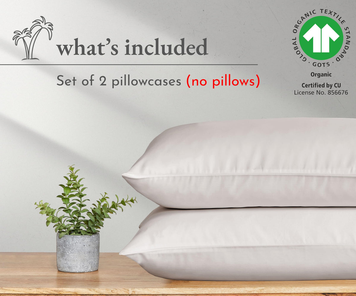 California Design Den pillowcases folded with bedding ready for use