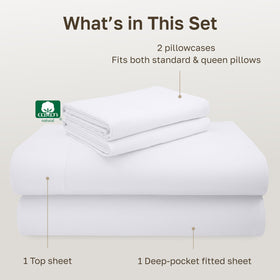 California Design Den pillowcases open-end for simple pillow insertion and classic look.