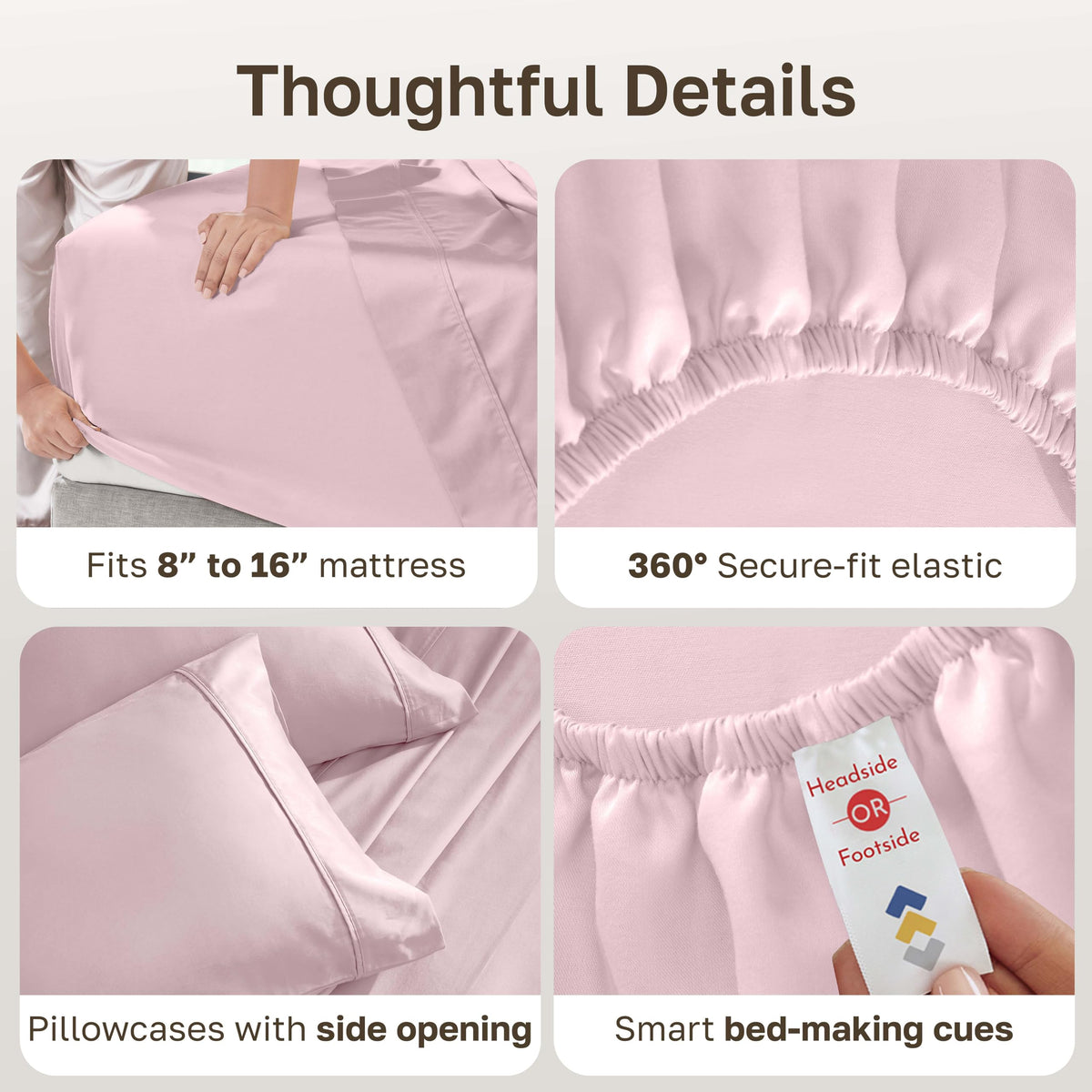 California Design Den standard pillowcases with open-end design for easy pillow access.