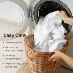 California Design Den king duvet cover ships in plastic-free packaging for eco-conscious buyers.