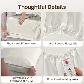 California Design Den sheets feature a 4 inch pleated hem.