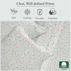 California Design Den vintage rose print adds refined bedroom style to the queen set.