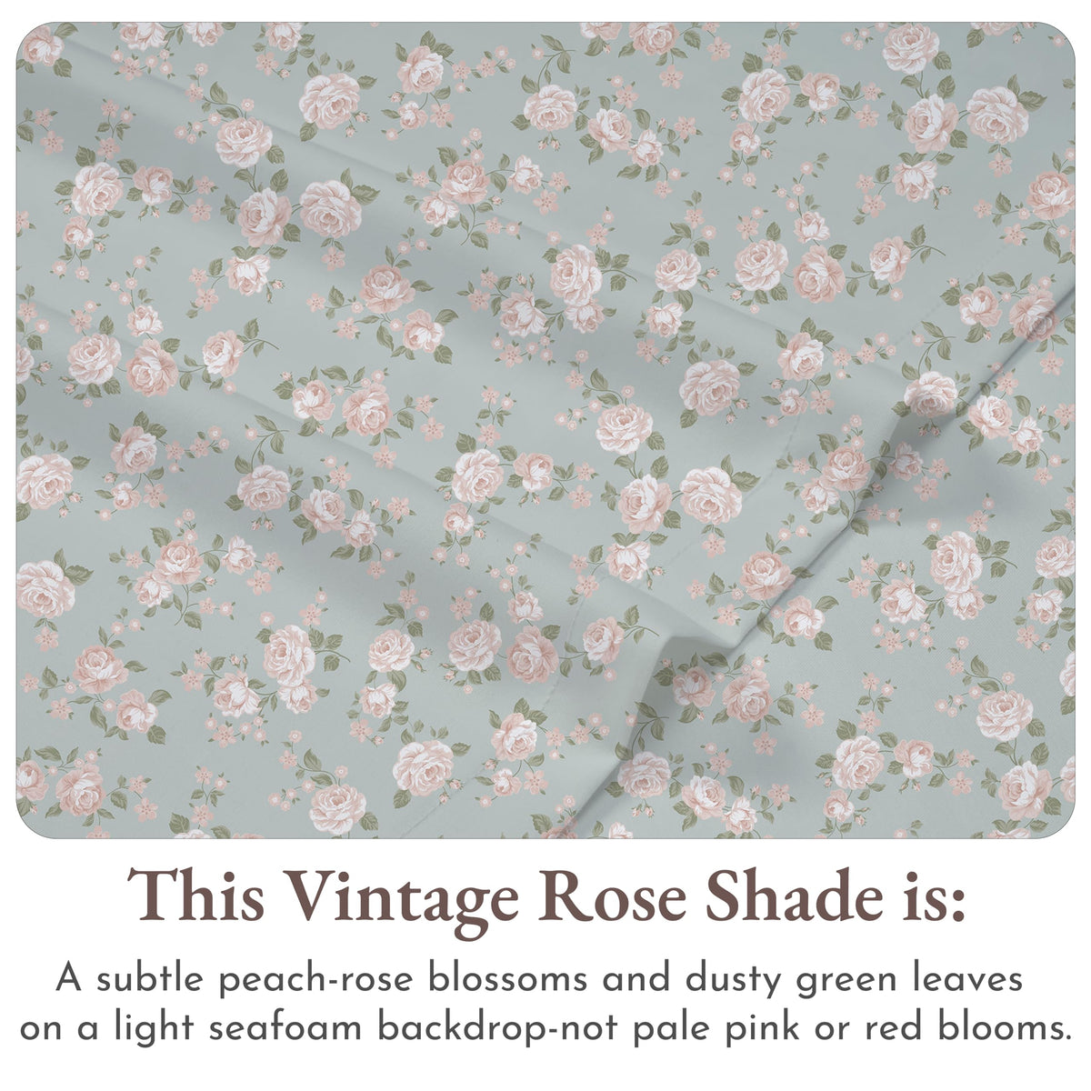 California Design Den rose queen pillowcase close-up reveals subtle luminous sheen.