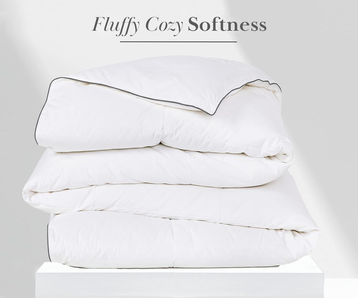 California Design Den queen comforter corner tabs highlight secure duvet attachment for peaceful nights.