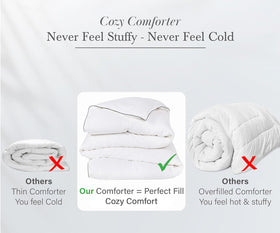 California Design Den queen comforter quilting detail highlights durable box stitching.