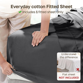 California Design Den queen fitted sheet with deep pocket fits mattresses securely.