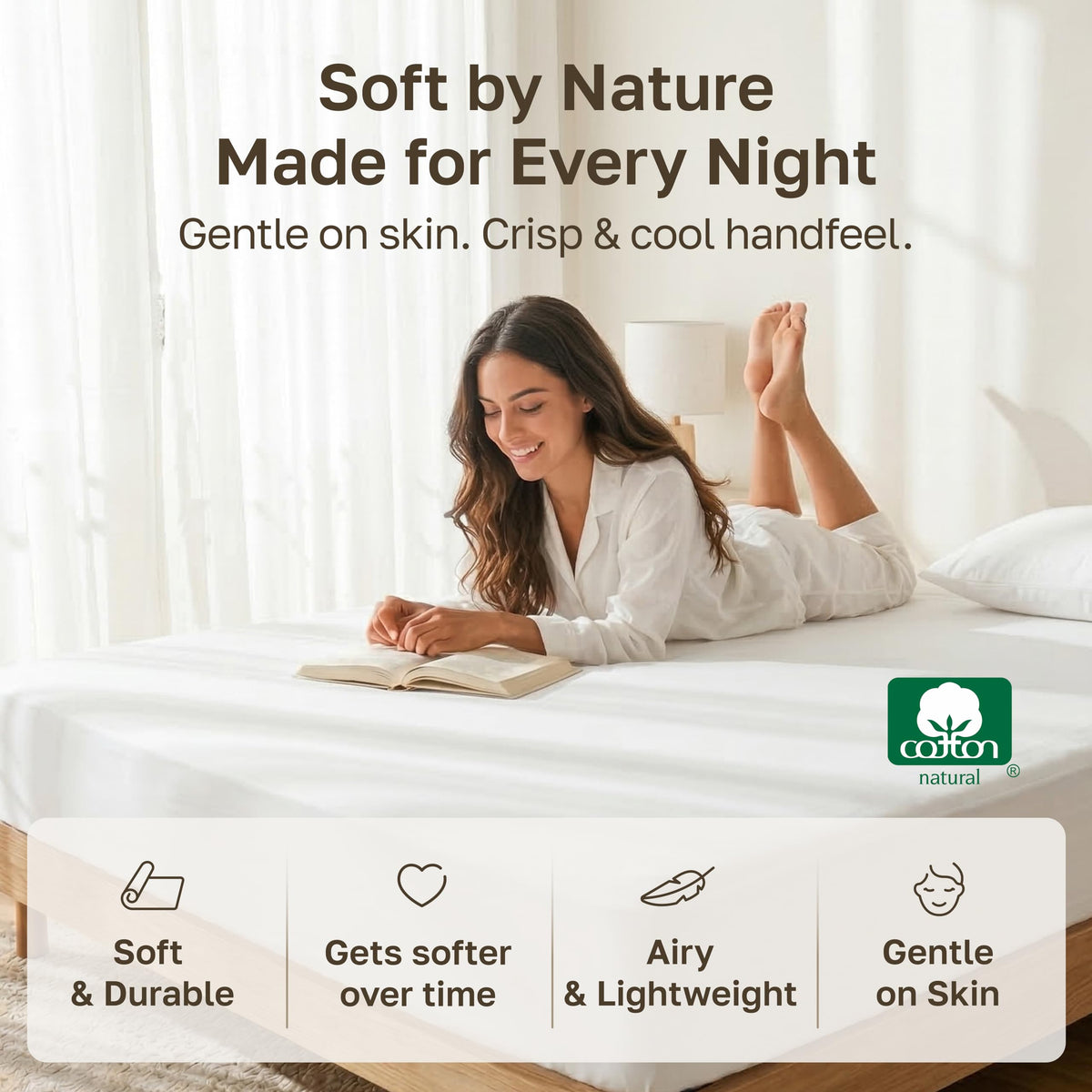 California Design Den easy care sheet machine washable and durable with safe OEKO-TEX certification.