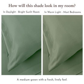 California Design Den sheet displays headside and footside indicators for easy bed-making.