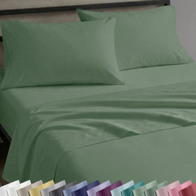 California Design Den queen flat top sheet with smooth sateen finish for year-round comfort